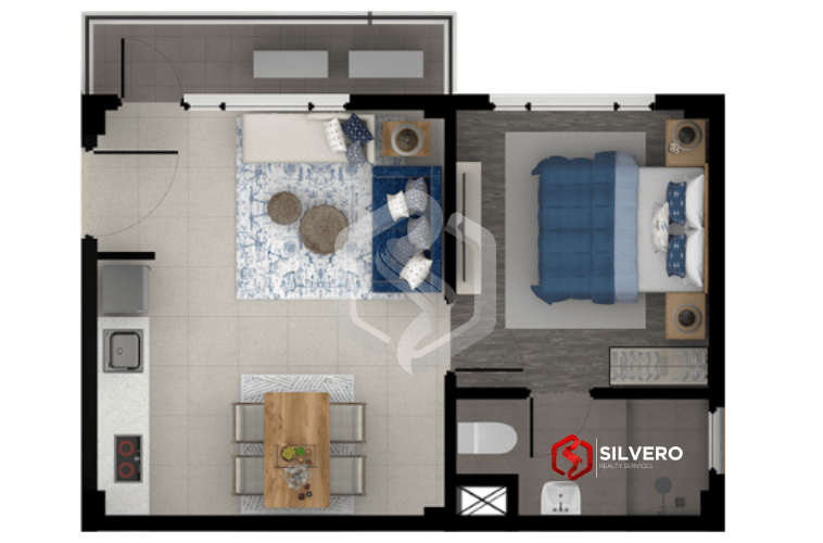 1 bedroom unit with balcony 2