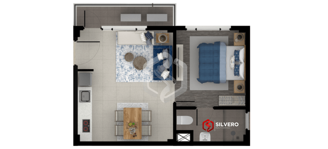 1 bedroom unit with balcony 2