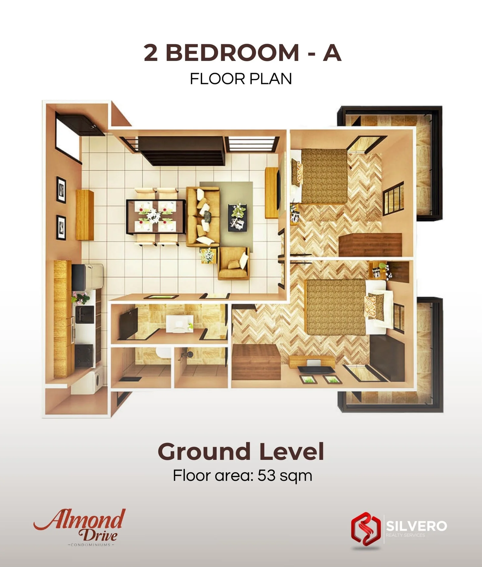 for sale 2BRB condominium floor plan