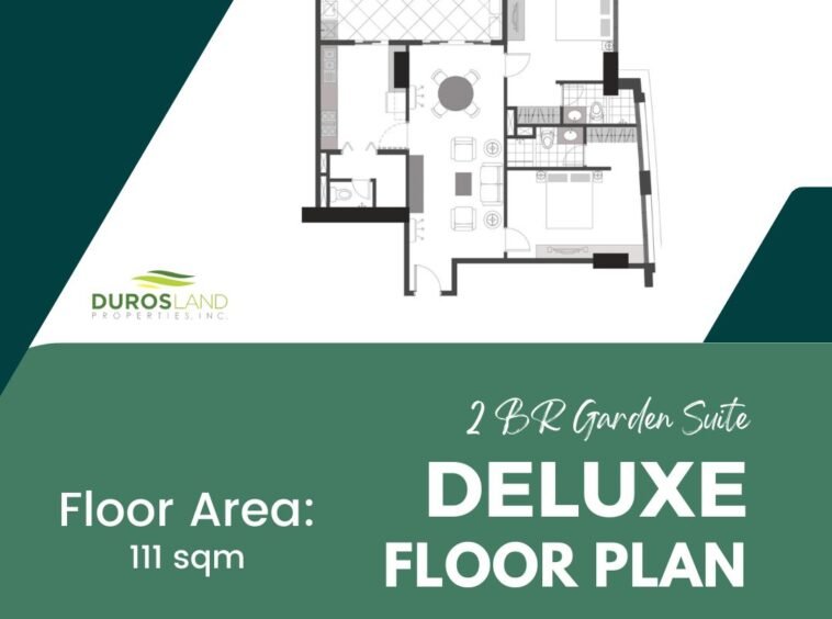 2 BR garden suite deluxe for sale floor plan