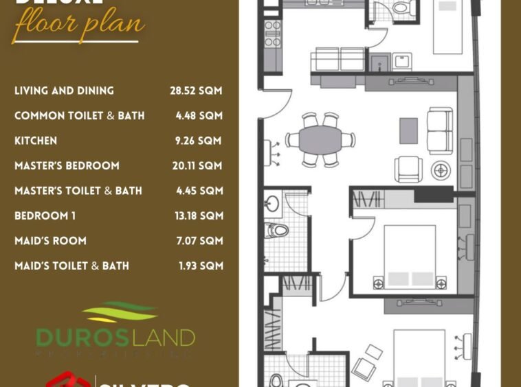 2BR deluxe padgett place floor plan