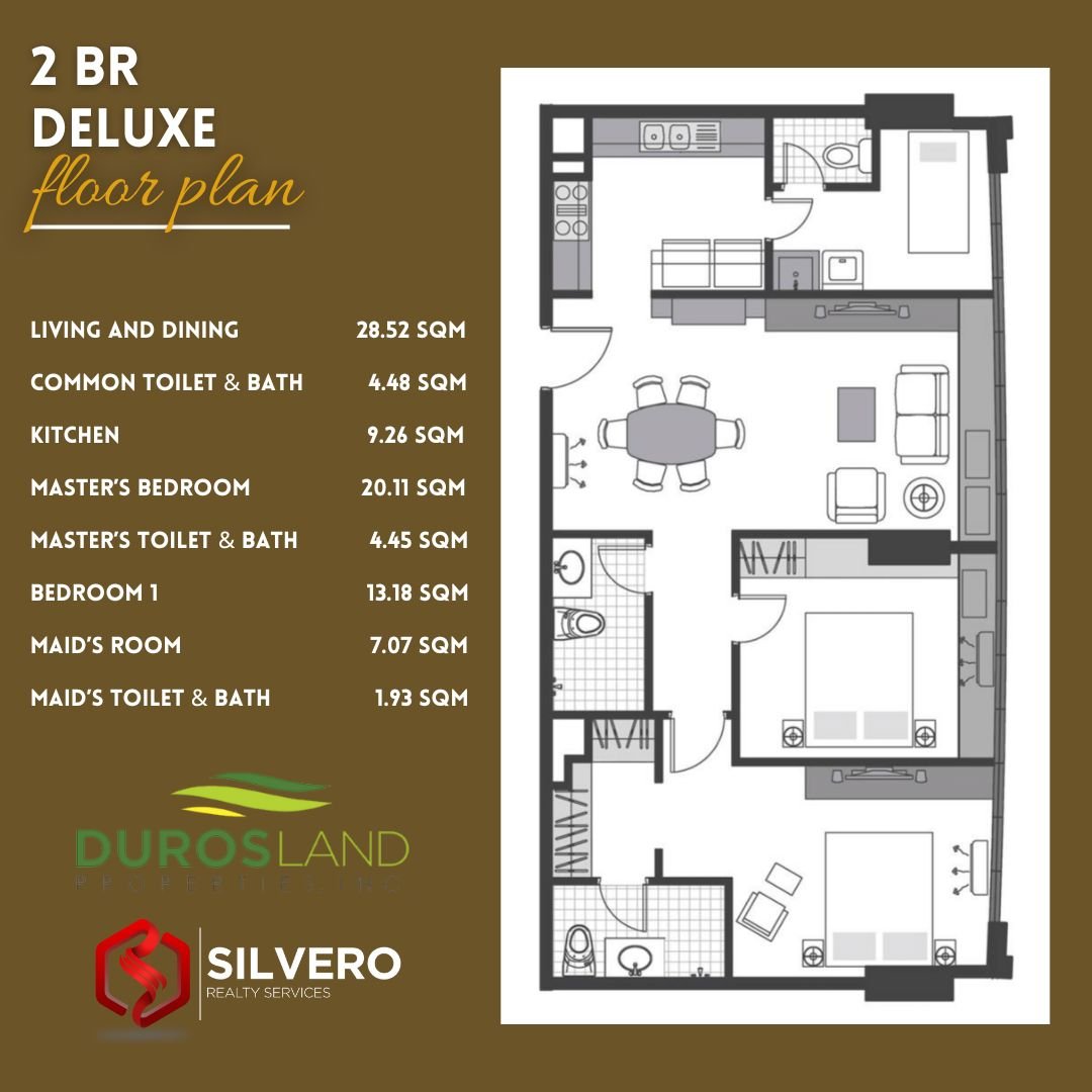 2BR deluxe padgett place floor plan