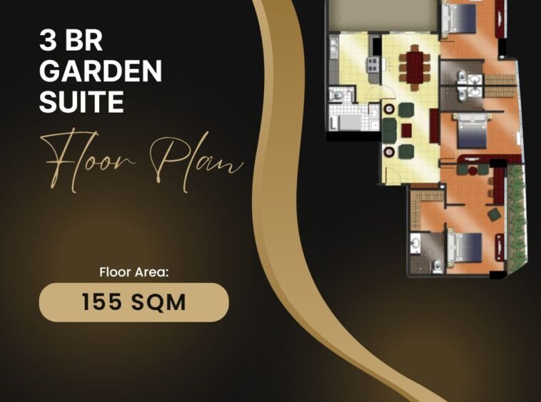 3 BR garden suite for sale floor plan