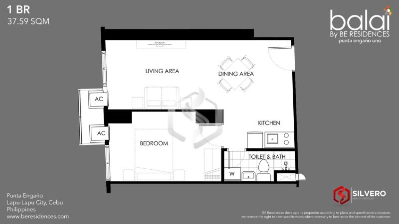 1 bedroom balai punta engaño unit layout