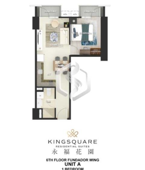 kingsquare residetials 1 bedroom floor plan