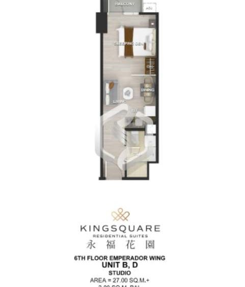 kingsquare residentials studio floor plan