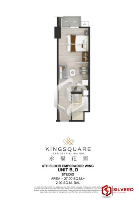 kingsquare residentials studio floor plan