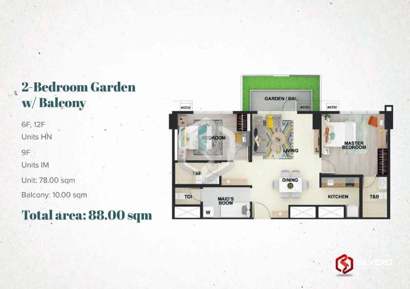 la cassia residences 3 bedroom garden w balcony floor plan