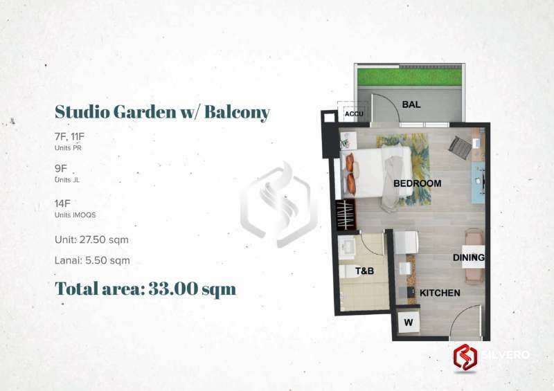 la cassia residences studio garden w balcony floor plan