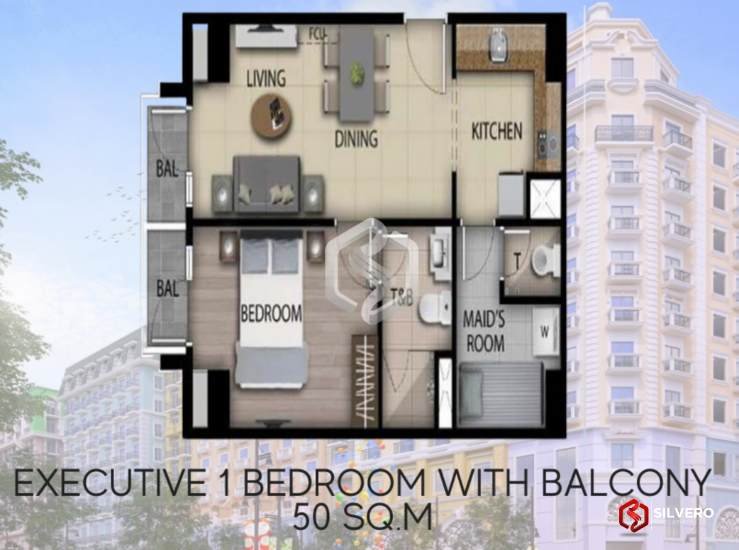 saint dominiqu executive 1br w balcony floor plan