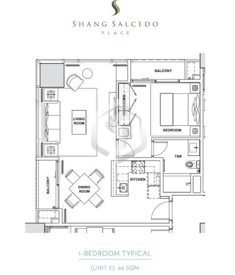 shang salcedo place 1bedroom floor plan 1