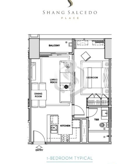 shang salcedo place 1bedroom floor plan 2