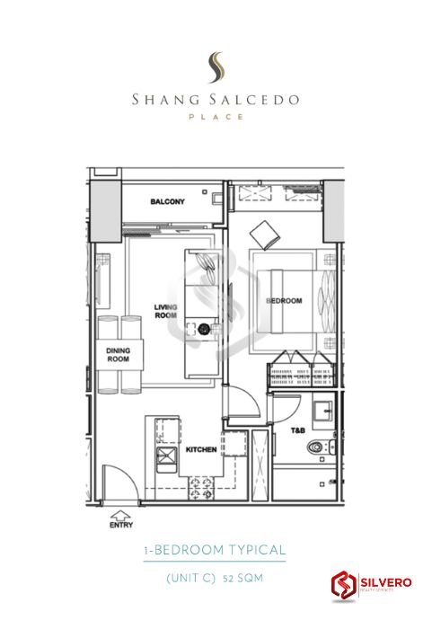 shang salcedo place 1bedroom floor plan 2