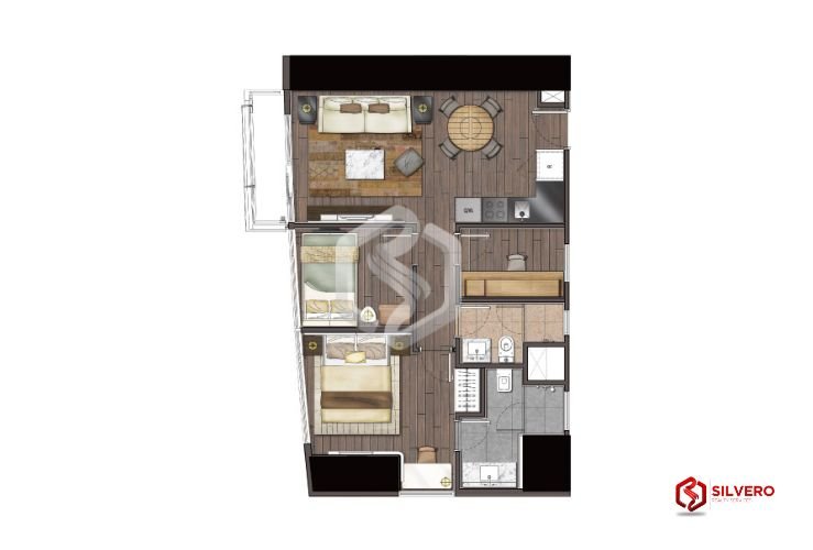 the rise makati 2 bedroom corner floor plan